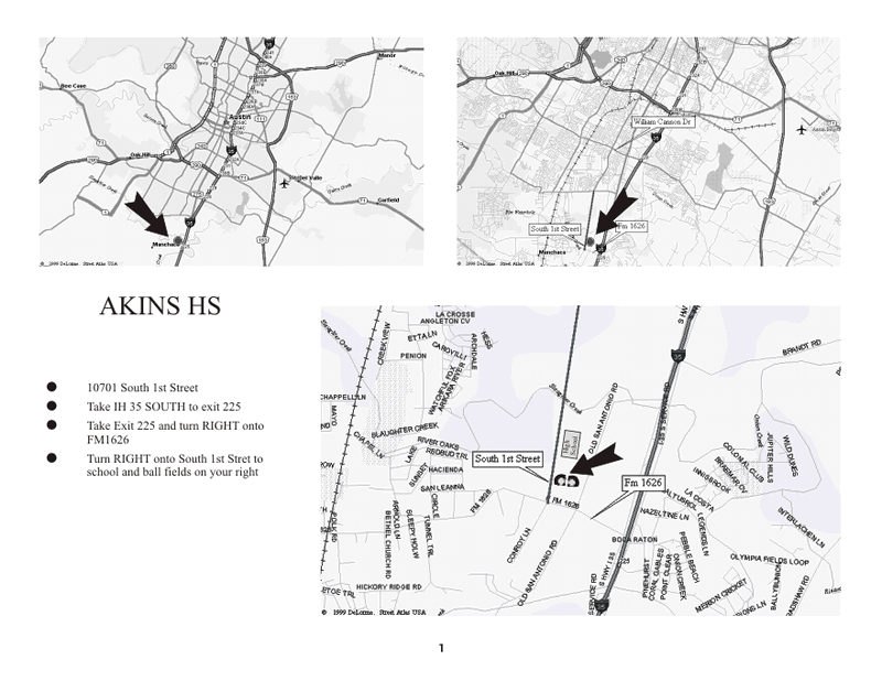 Map to Akins HS